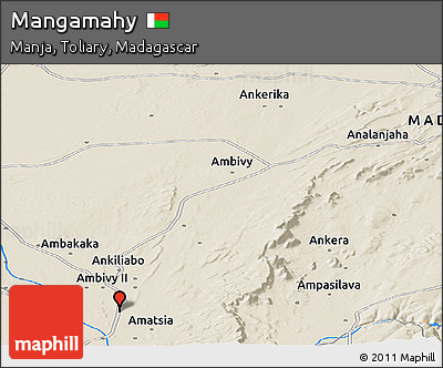 Shaded Relief Panoramic Map of Mangamahy