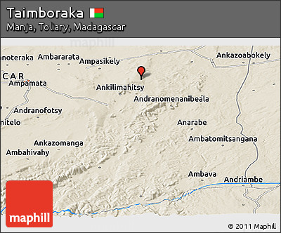 Shaded Relief Panoramic Map of Taimboraka