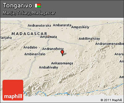 Shaded Relief Panoramic Map of Tongarivo