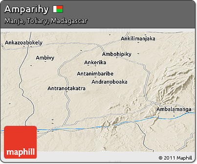 Shaded Relief Panoramic Map of Amparihy
