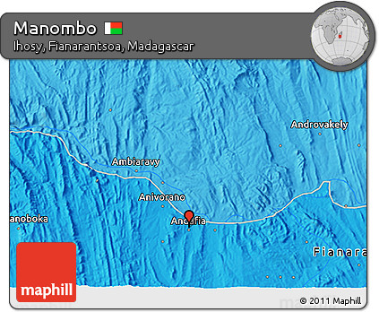 Political 3D Map of Manombo