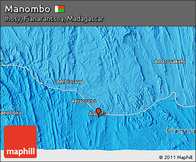 Political 3D Map of Manombo