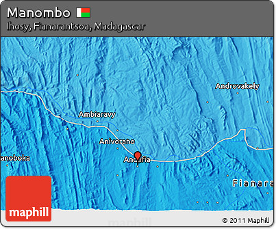 Political 3D Map of Manombo