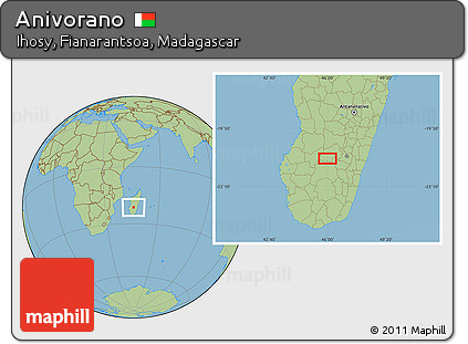 Savanna Style Location Map of Anivorano