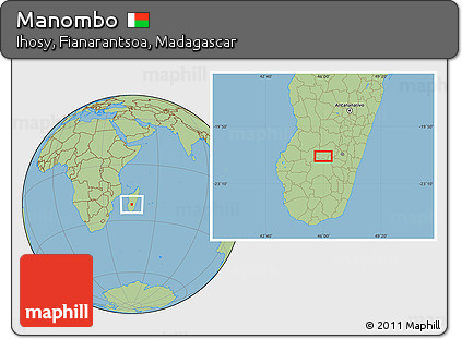 Savanna Style Location Map of Manombo