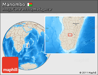 Shaded Relief Location Map of Manombo