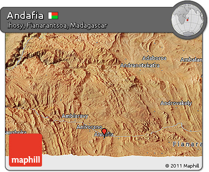 Satellite Panoramic Map of Andafia