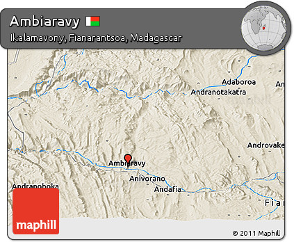 Shaded Relief Panoramic Map of Ambiaravy