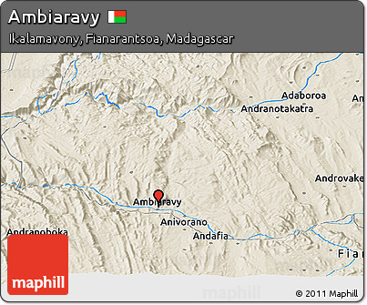 Shaded Relief Panoramic Map of Ambiaravy