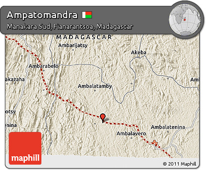 Shaded Relief 3D Map of Ampatomandra