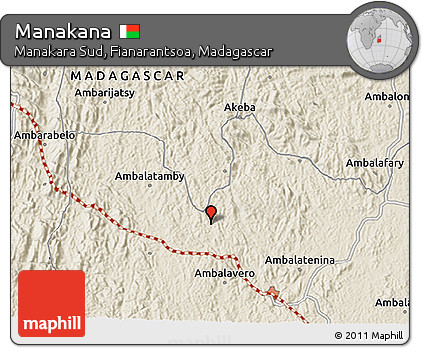 Shaded Relief 3D Map of Manakana