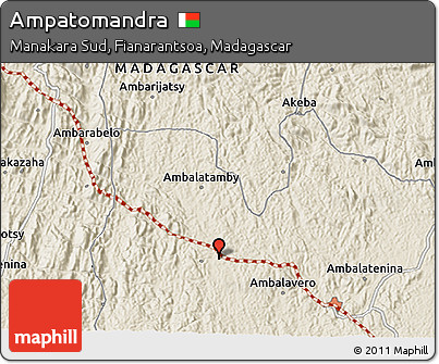 Shaded Relief 3D Map of Ampatomandra