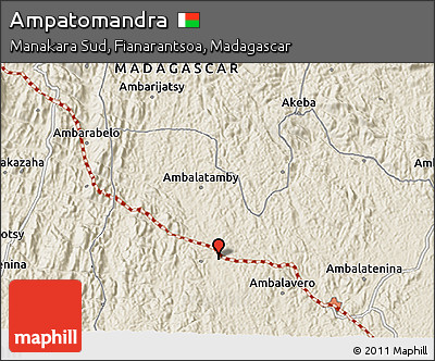 Shaded Relief 3D Map of Ampatomandra