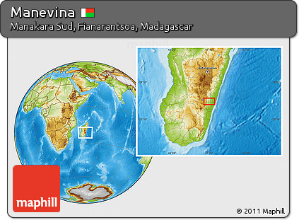 Physical Location Map of Manevina