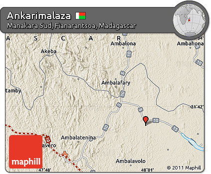 Shaded Relief Map of Ankarimalaza