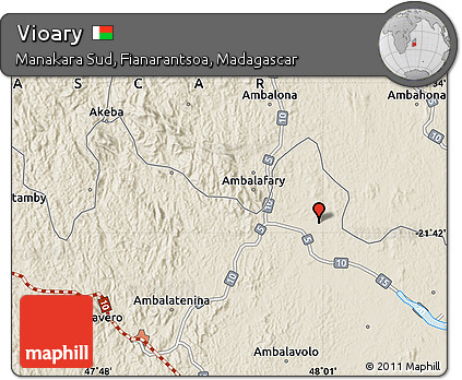 Shaded Relief Map of Vioary