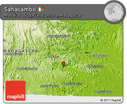 Physical Panoramic Map of Sahasambo