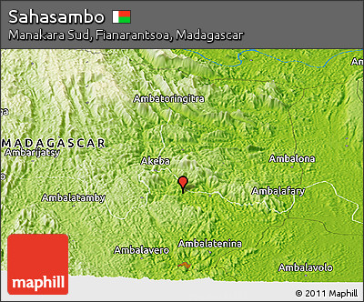 Physical Panoramic Map of Sahasambo