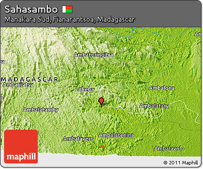 Physical Panoramic Map of Sahasambo