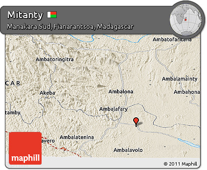 Shaded Relief Panoramic Map of Mitanty