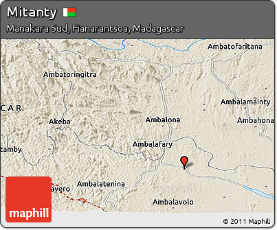 Shaded Relief Panoramic Map of Mitanty