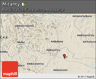 Shaded Relief Panoramic Map of Mitanty