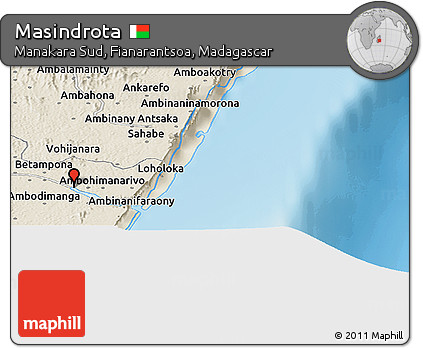 Shaded Relief Panoramic Map of Masindrota