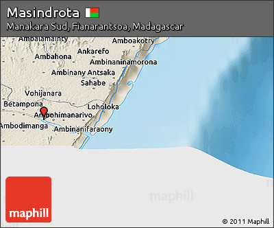 Shaded Relief Panoramic Map of Masindrota