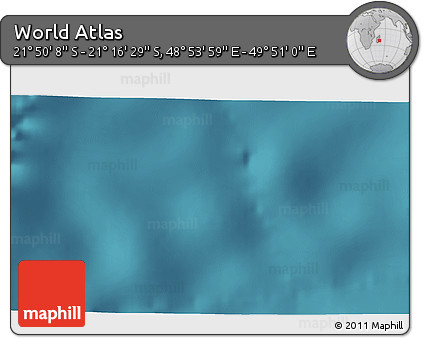 Satellite 3D Map of the Area around 21° 33' 19" S, 49° 22' 30" E