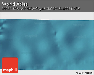 Satellite 3D Map of the Area around 21° 33' 19" S, 49° 22' 30" E
