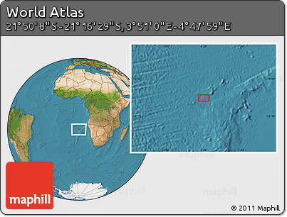 Satellite Location Map of the Area around 21° 33' 19" S, 4° 19' 30" E