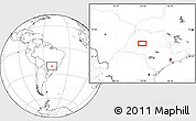 Blank Location Map of the area around 21° 33' 19" S, 50° 4' 30" W