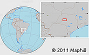 Gray Location Map of the area around 21° 33' 19" S, 50° 4' 30" W