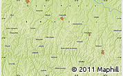 Physical Map of the area around 21° 33' 19" S, 50° 4' 30" W