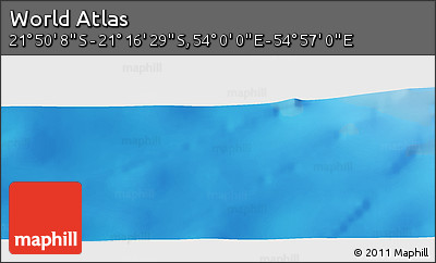 Physical Panoramic Map of the Area around 21° 33' 19" S, 54° 28' 30" E