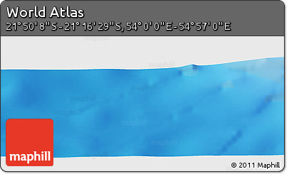 Physical Panoramic Map of the Area around 21° 33' 19" S, 54° 28' 30" E