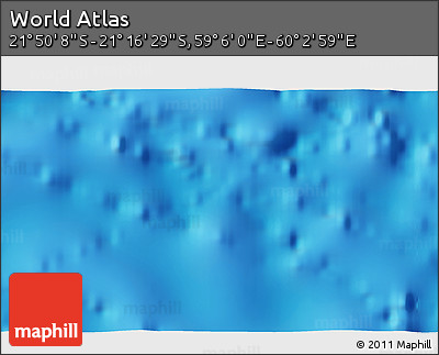 Physical 3D Map of the Area around 21° 33' 19" S, 59° 34' 30" E