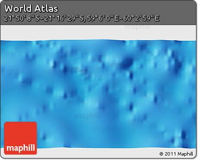 Physical 3D Map of the Area around 21° 33' 19" S, 59° 34' 30" E