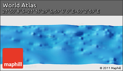 Physical Panoramic Map of the Area around 21° 33' 19" S, 59° 34' 30" E