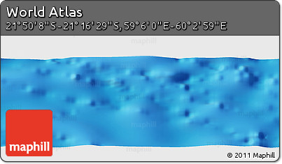Physical Panoramic Map of the Area around 21° 33' 19" S, 59° 34' 30" E
