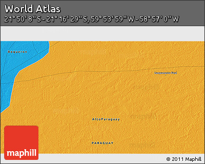 Political 3D Map of the Area around 21° 33' 19" S, 59° 25' 29" W