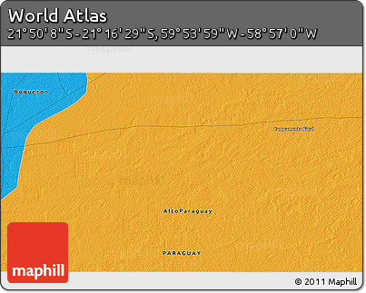 Political 3D Map of the Area around 21° 33' 19" S, 59° 25' 29" W