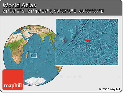 Satellite Location Map of the Area around 21° 33' 19" S, 60° 25' 29" E