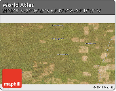 Satellite 3D Map of the Area around 21° 33' 19" S, 60° 16' 29" W