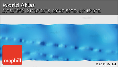 Physical Panoramic Map of the Area around 21° 33' 19" S, 61° 16' 29" E