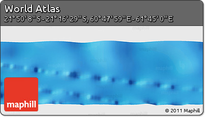 Physical Panoramic Map of the Area around 21° 33' 19" S, 61° 16' 29" E