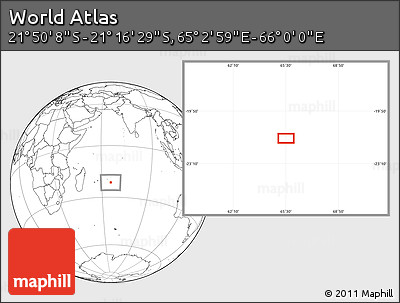 Blank Location Map of the Area around 21° 33' 19" S, 65° 31' 30" E