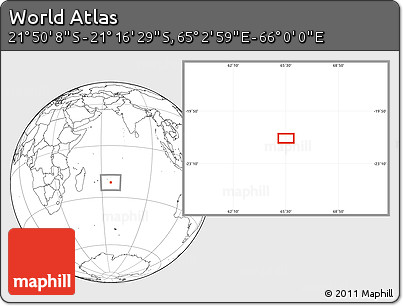 Blank Location Map of the Area around 21° 33' 19" S, 65° 31' 30" E