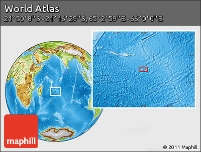 Physical Location Map of the Area around 21° 33' 19" S, 65° 31' 30" E