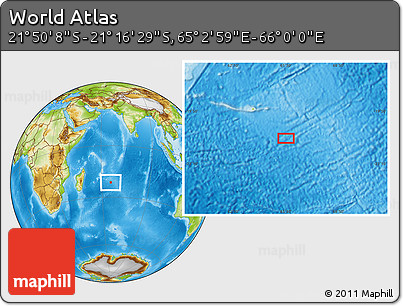 Physical Location Map of the Area around 21° 33' 19" S, 65° 31' 30" E